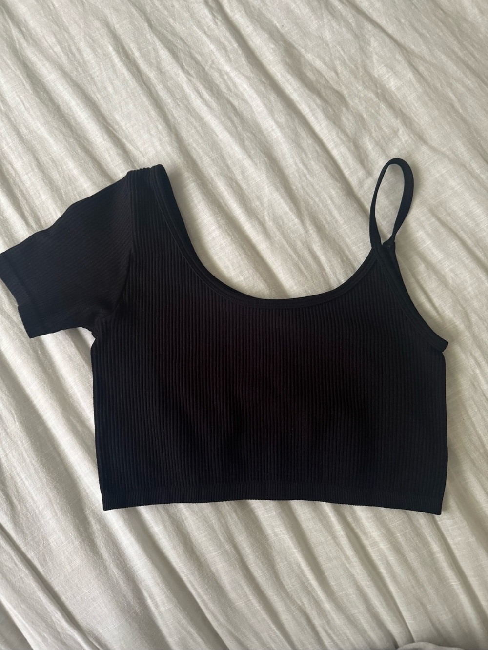 Zara Black Ribbed Crop Top size XS excellent condition